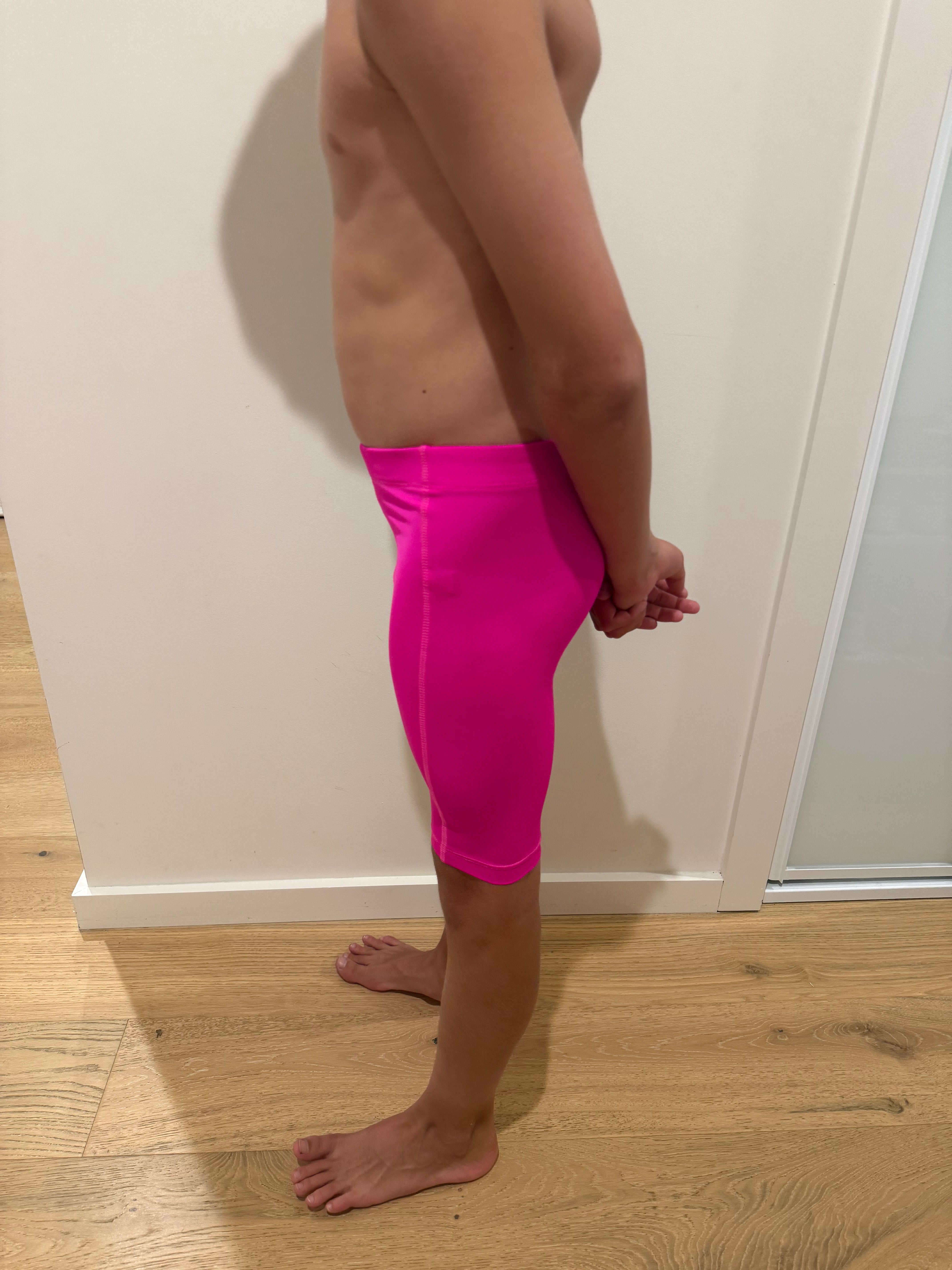 OLLY ATHLETIC HALF/HALF AQUA/NEON PINKSKINS - BOYS