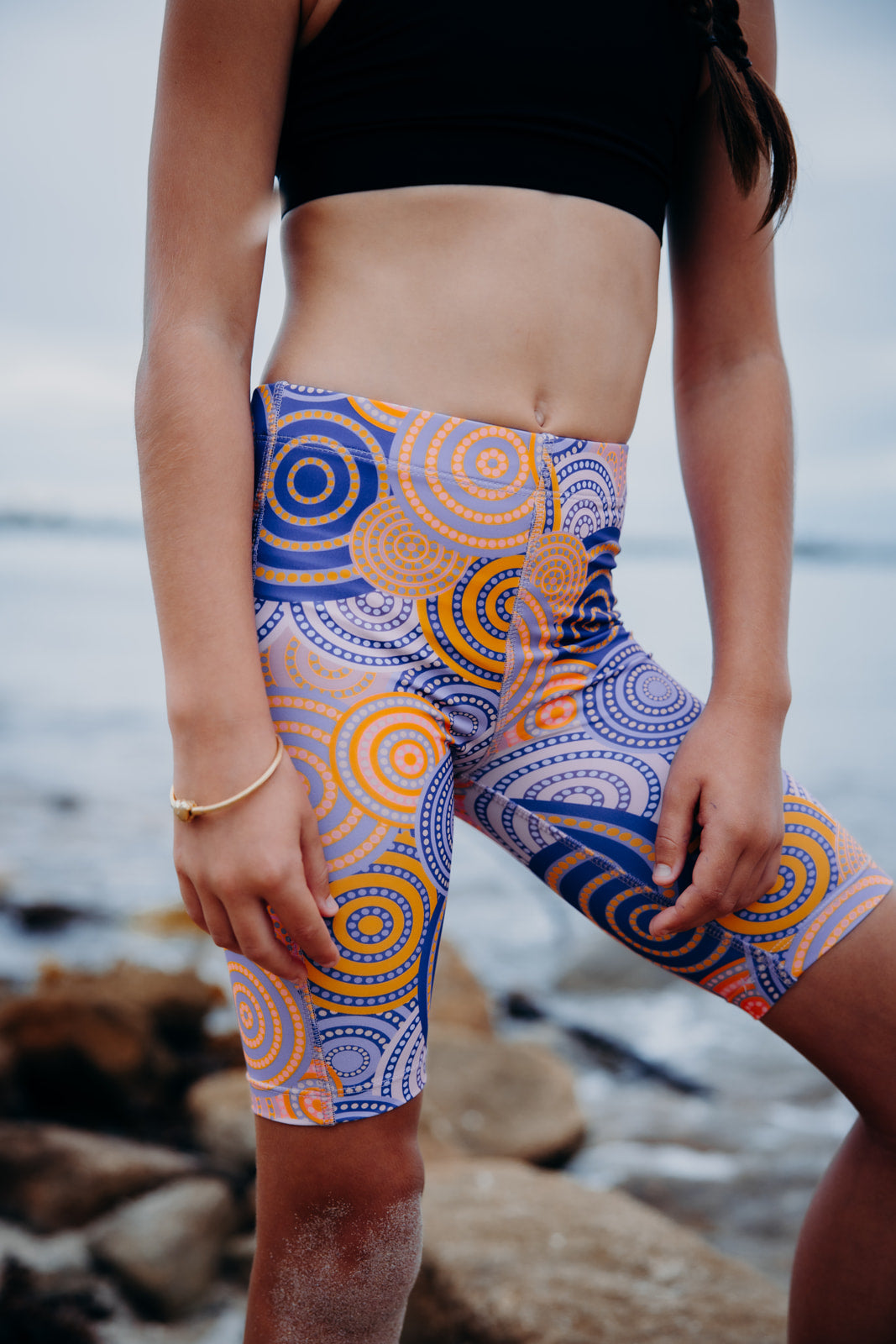 OLLY ATHLETIC PURPLE & PINK DOT PRINTED SKINS - GIRLS